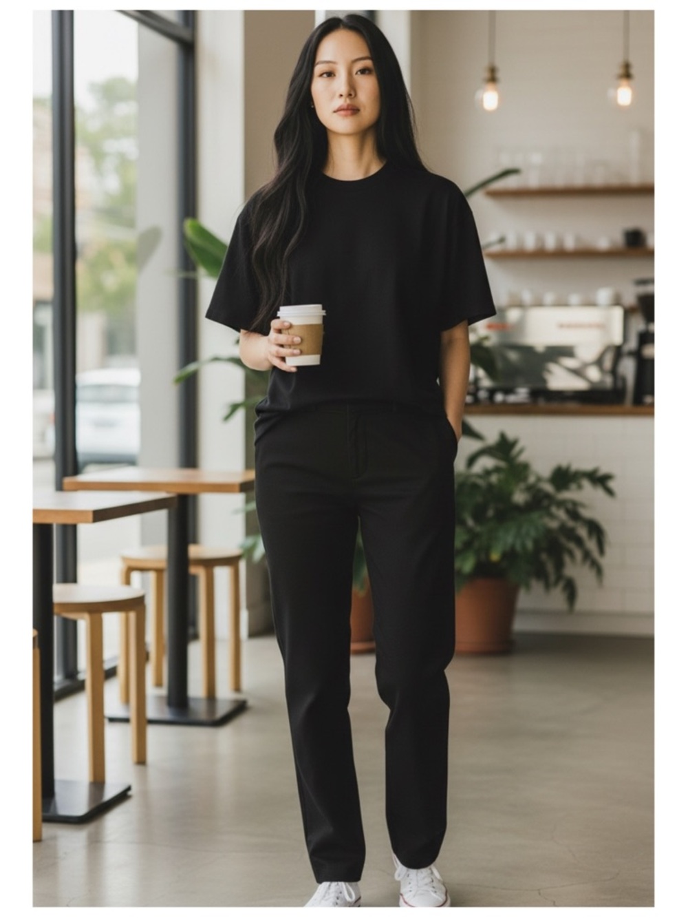 Vince Slim Leg Trousers 10 Black